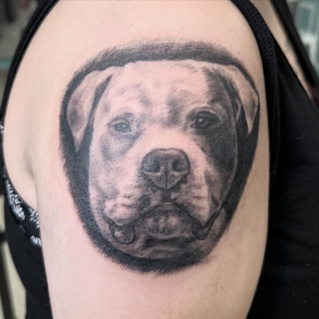 dog portrait tattoo, middletown RI
